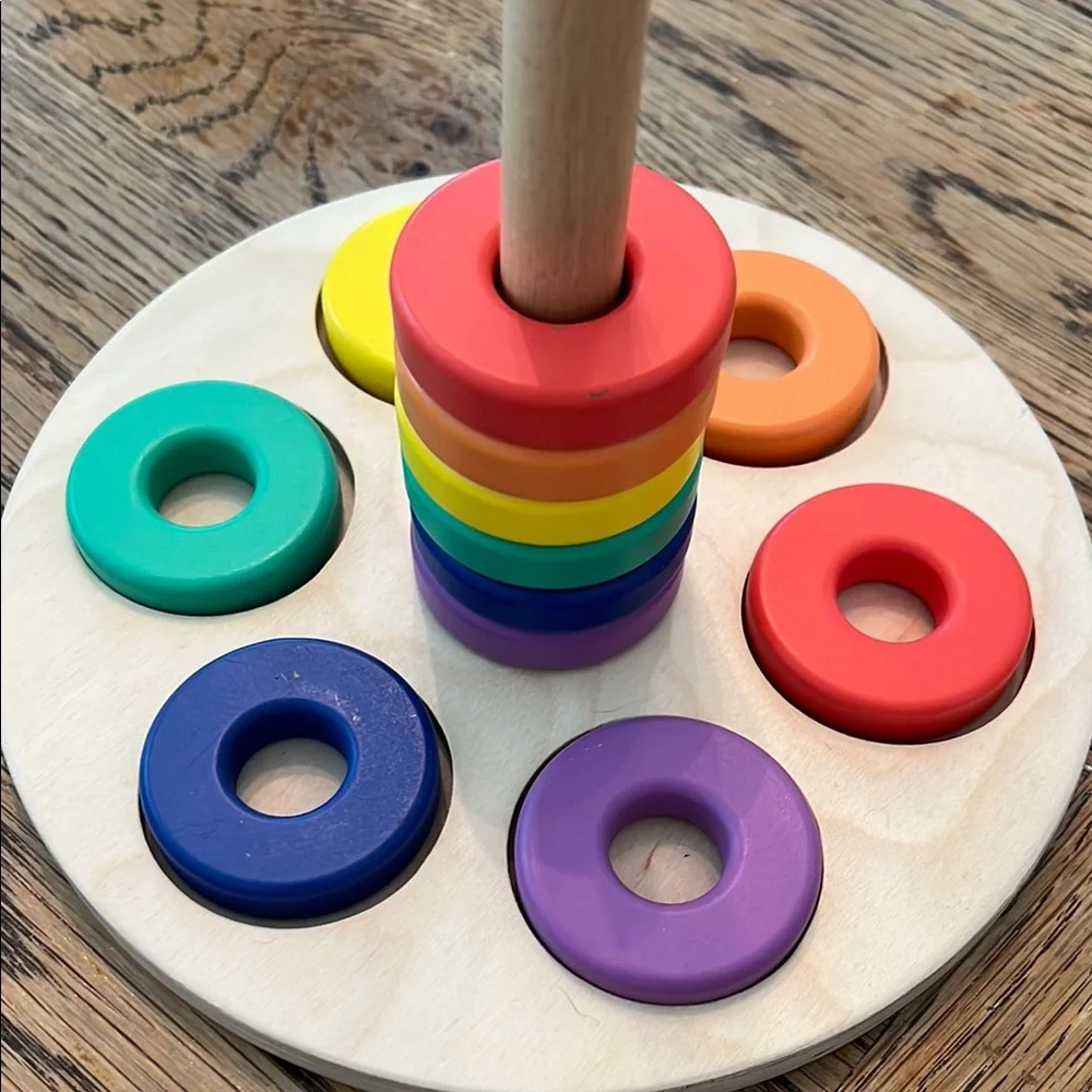 LOVEVERY Rainbow Colorful Wooden Stacking Toy